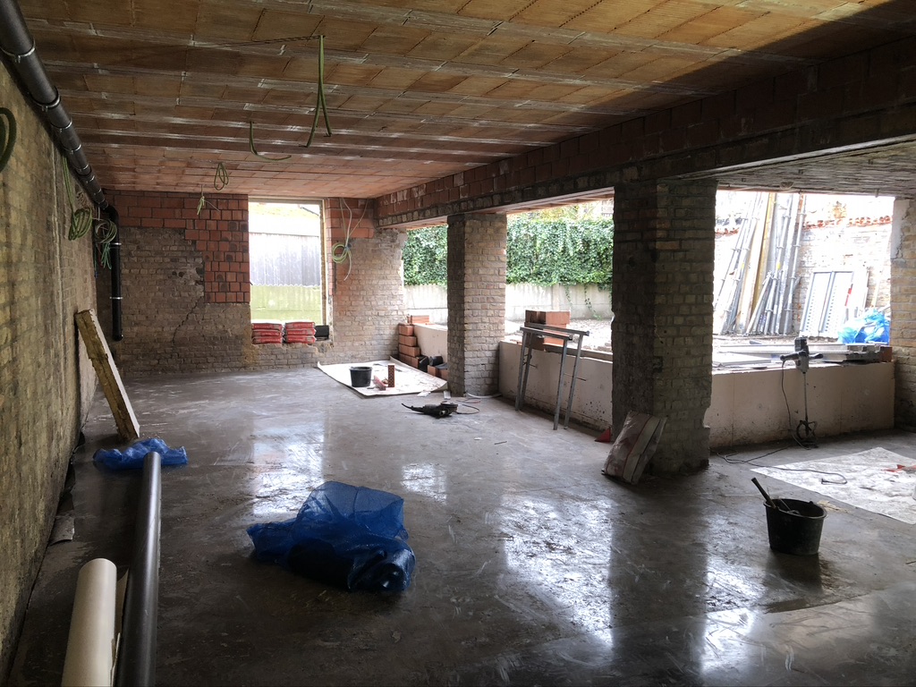 Het atelier tijdens de verbouwing